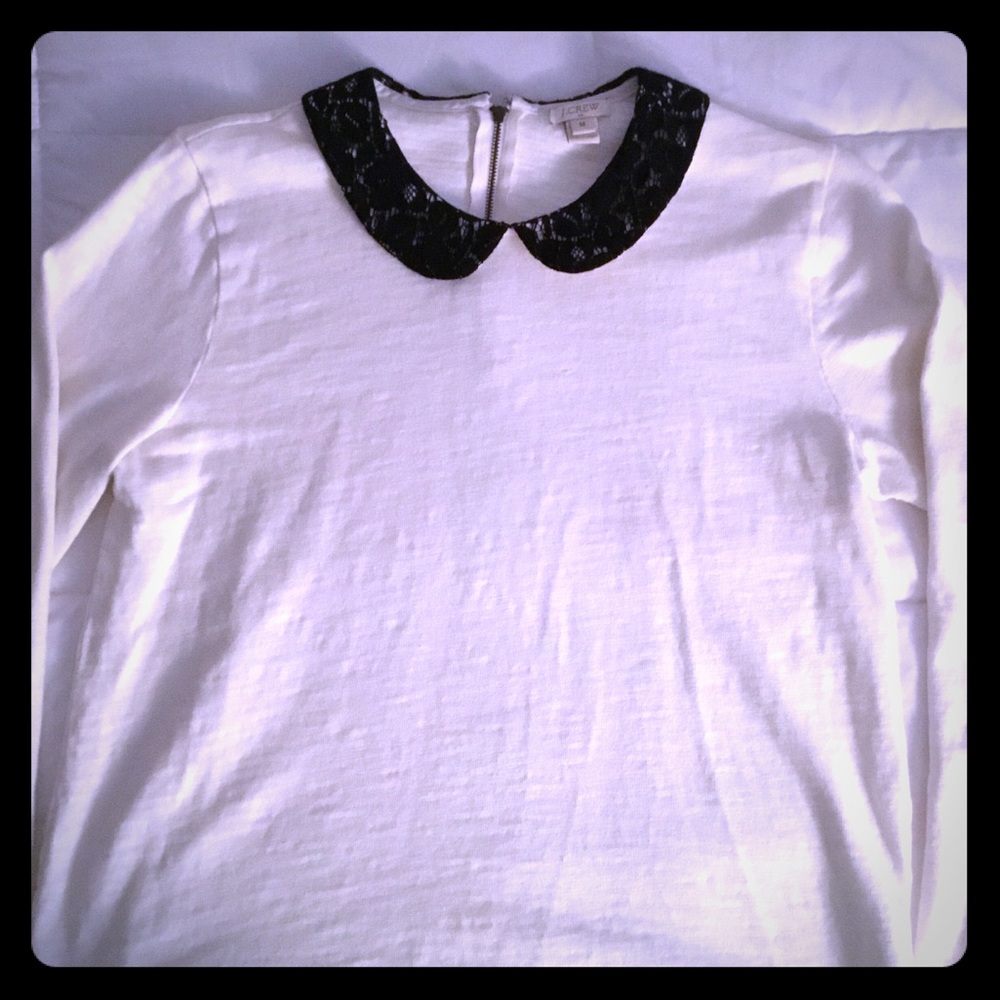 **SOLD** J. Crew Black Lace Collar Sweater